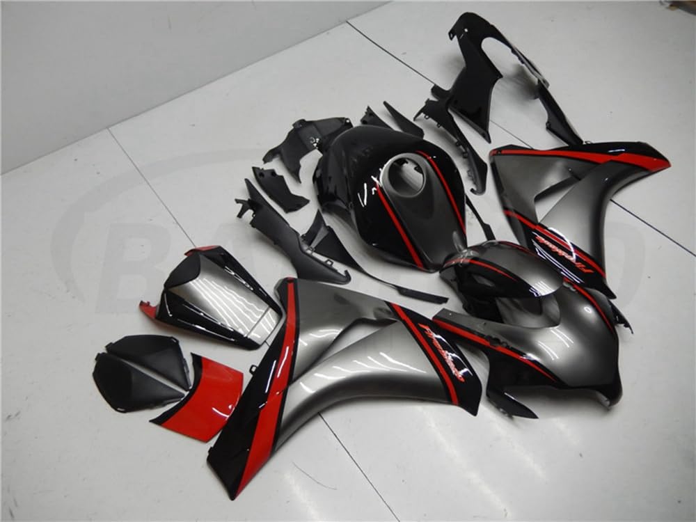 baobaohu Verkleidungssatz Motorrad für CBR1000RR 2008 2009 2010 2011 08 09 10 11 CBR1000 RR Verkleidung Kit Karosserie ABS Injektion (Grau-Schwarz) 080BA von baobaohu