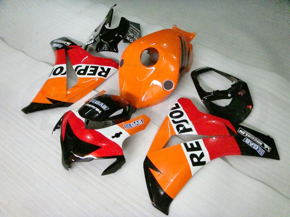 baobaohu Verkleidungssatz Motorrad für CBR1000RR 2008 2009 2010 2011 08 09 10 11 CBR1000 RR Verkleidung Kit Karosserie ABS Injektion (Orange Rot) 034AN von baobaohu