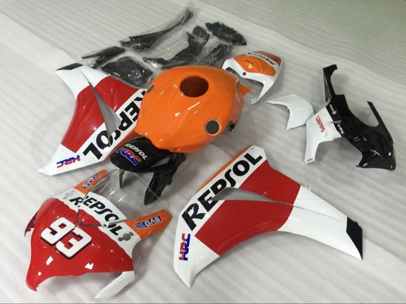 baobaohu Verkleidungssatz Motorrad für CBR1000RR 2008 2009 2010 2011 08 09 10 11 CBR1000 RR Verkleidung Kit Karosserie ABS Injektion (Orange Rot) 106HA von baobaohu