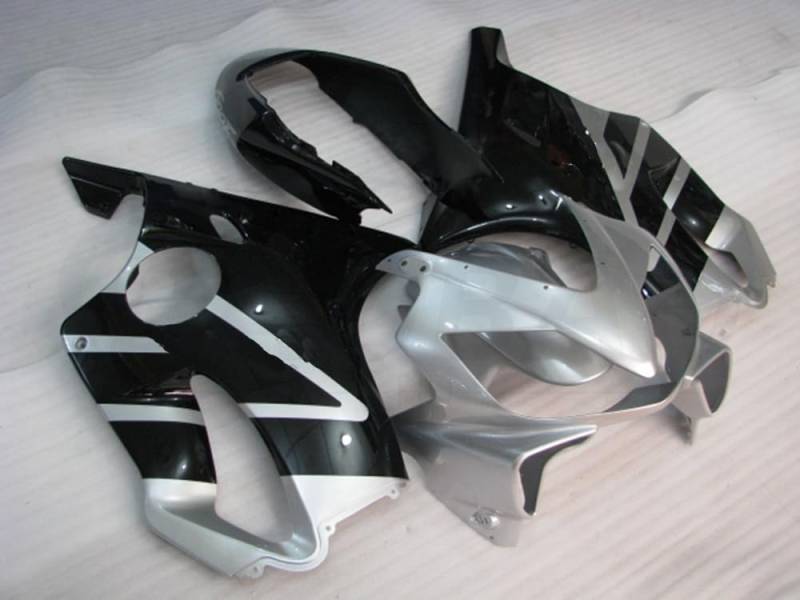 baobaohu Verkleidungssatz Motorrad für CBR600F4i 2004 2005 2006 2007 04 05 06 07 CBR600 F4i Verkleidung Kit Karosserie ABS Injektion (schwarz silber) 002MA von baobaohu