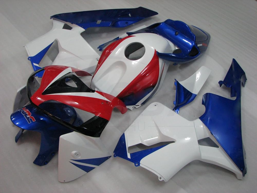 baobaohu Verkleidungssatz Motorrad für CBR600RR 2005 2006 05 06 CBR600 RR Verkleidung Kit Karosserie ABS Injektion (Weiß Blau) 030ON von baobaohu