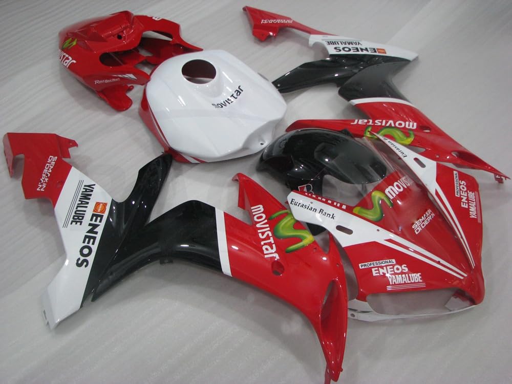 baobaohu Verkleidungssatz Motorrad für YZF-1000 R1 2004 2005 2006 04 05 06 YZF 1000 R1 Verkleidung Kit Karosserie ABS Injection (Rot Weiß) 023MP von baobaohu