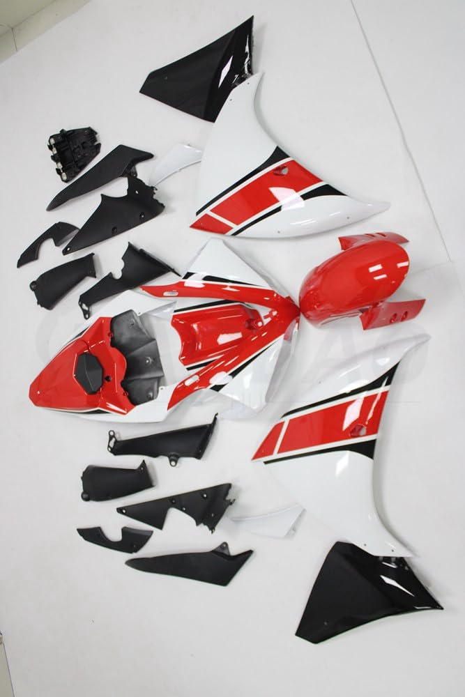 baobaohu Verkleidungssatz Motorrad für YZF-1000 R1 2009 2010 2011 09 10 11 YZF 1000 R1 Verkleidung Kit Karosserie ABS Injection (Rot Weiß) 202KS von baobaohu