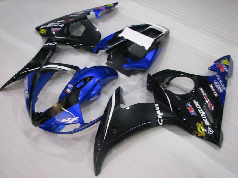 baobaohu Verkleidungssatz Motorrad für YZF-600 R6 2005 05 YZF 600 R6 Verkleidung Kit Karosserie ABS Injektion (Blau Schwarz) 040DA von baobaohu