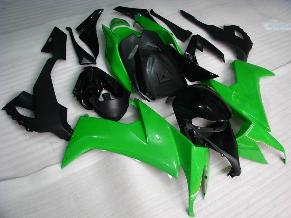 baobaohu Verkleidungssatz Motorrad für ZX-10R ZX10R 2008 2009 2010 08 09 10 ZX10R Verkleidung Kit Karosserie ABS Injection (schwarz grün) 013RY von baobaohu