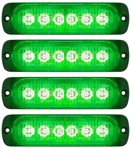 baojun LED-Seitenmarkierungsleuchten, Seitenmarkierungs-LED-Leuchten 4PCS 6 LED Auto Car Truck Trailer Caravan Seitenmarkierungsleuchte 12V 24V (Grün) von baojun