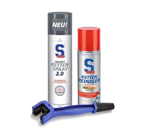 Dr. Wack S100 Kettenreiniger 300 ml + Weißes Kettenspray 2.0 400 ml + baytronic Reinigungsbürste von baytronic