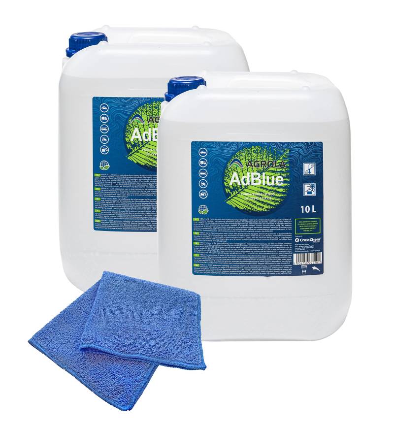 baytronic 2X AGROLA AdBlue® inkl. Füllschlauch 10 L + Microfasertuch blau von baytronic