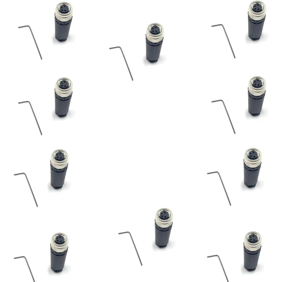 10 Stücke M8 Weibliche Stecker 4-polig, Industrieller Rundstecker IP67 A Code Rechter Typ Adapter Feldmontagesensor Nicht Geschlossen 60V 4A AC/DC von bayzconn