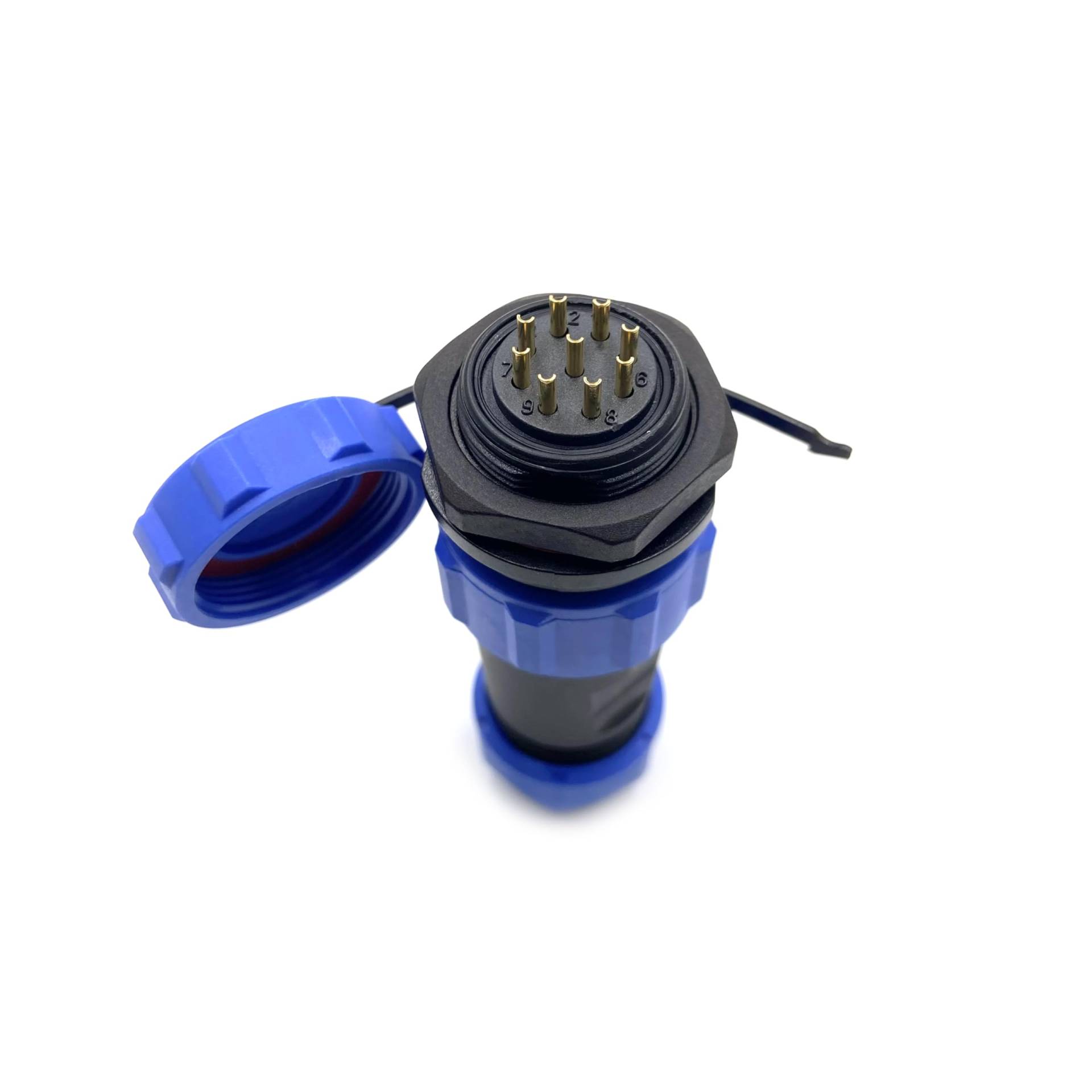 SP21 Serie 9-poliger IP68 Stecker, SP21 Stecker Stecker und Buchse Rundstecker mit Mutter Installation für wasserdichte und staubdichte Luftfahrt Stecker von bayzconn