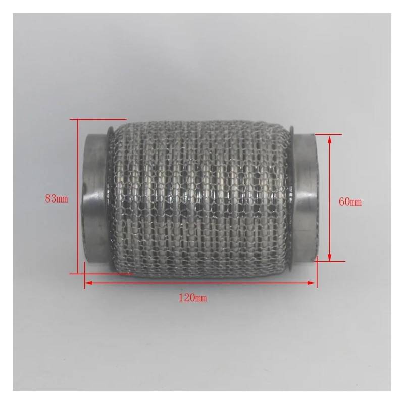 Endrohr 60 Mm Automobil-Auspuffbalg-Edelstahlschlauch Verbunden Mit Dem Schalldämpfer-Stoßdämpfungsschlauch Geflochtenes Hakengeflecht-Expansionsrohr Auto Auspuff Endrohr(B) von bcumst