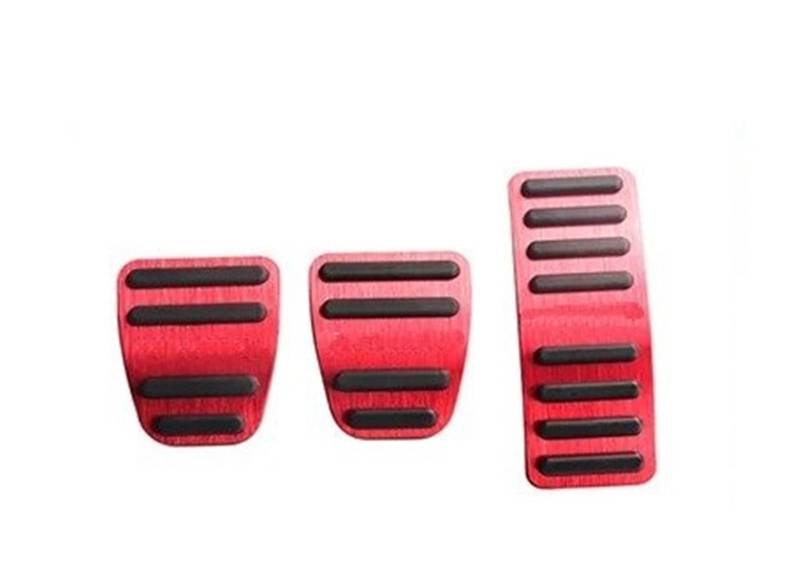 Fußstütze Pedale Für Chery Für Exeed LX 2018 2019 2020 2021 2022 2023 Aluminium Auto Gas Beschleuniger Bremse Kupplung Pedal Abdeckung Anti-Slip Pad Zubehör Auto Pedal Set(MT Red) von bcumst