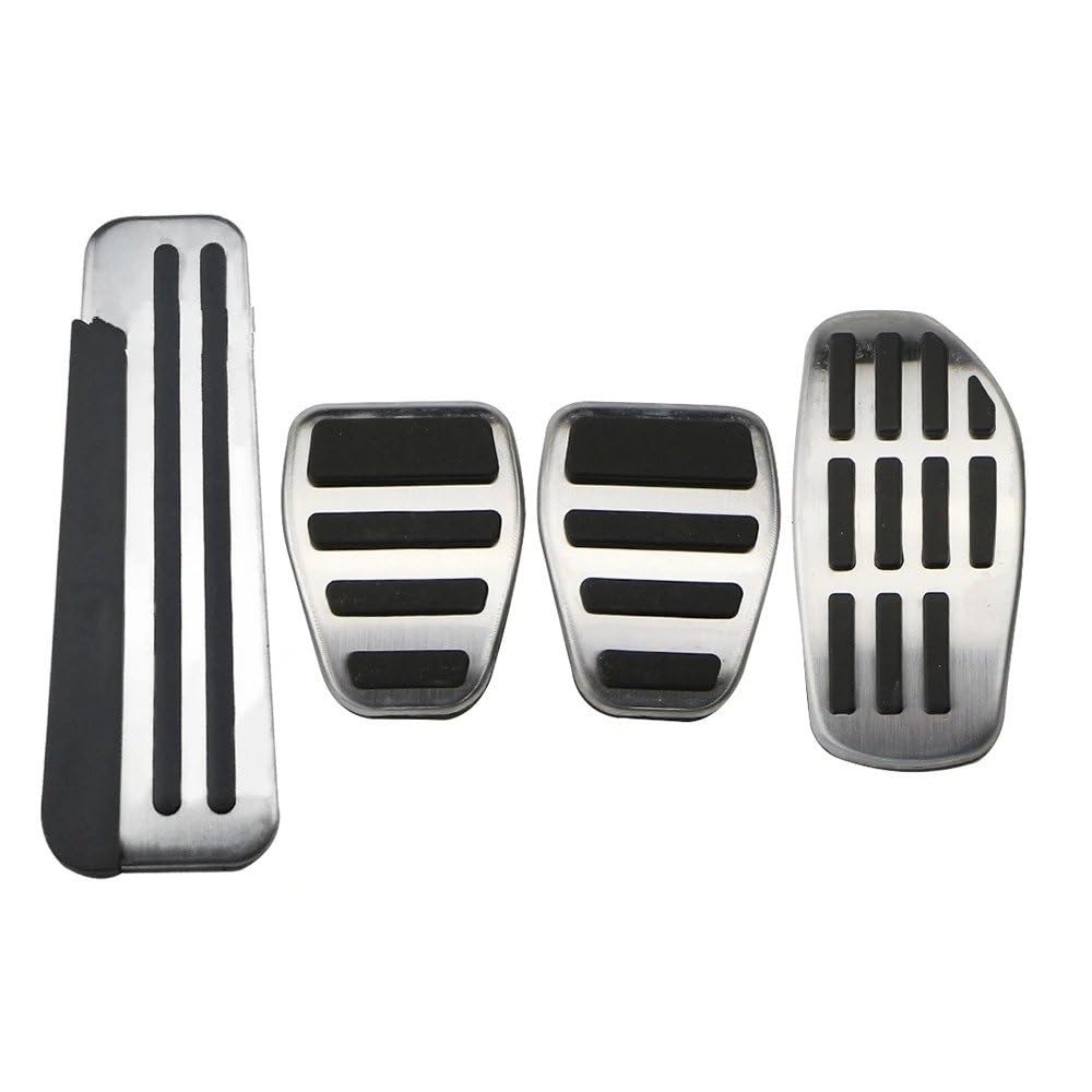 Fußstütze Pedale Für Megane IV 2016 2017 2018 2019 2020 2021 2022 at MT Auto Fußpedale Gas Kraftstoff Bremse Edelstahl rutschfeste Pedal Pad Auto Pedal Set(4 pcs) von bcumst