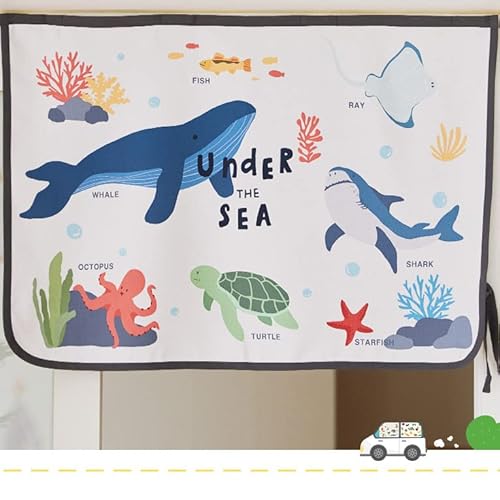 bebedeco Magnet Auto Sonnenschutz Vorhang für Seitenfenster für Baby Kinder - Sonnenschutz Sonnenschutz (Sea Friends) von bebedeco