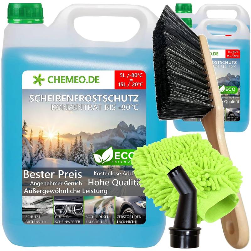 beeco STORE CHEMEO® Scheibenfrostschutz -80°C, 15L Konzentrat = 45L Gebrauchsfertig Scheibenwaschanlagen-Frostschutz -20°C, Scheibenwaschflüssigkeit, Scheibenwischwasser, Scheibenreiniger für Winter von beeco STORE