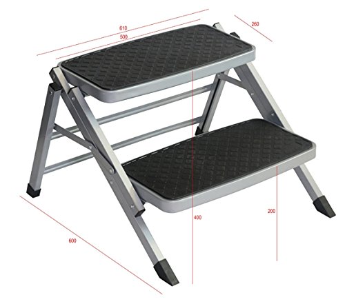 bel-sol Doppeltrittstufe XXL faltbar Stahl von bel-sol