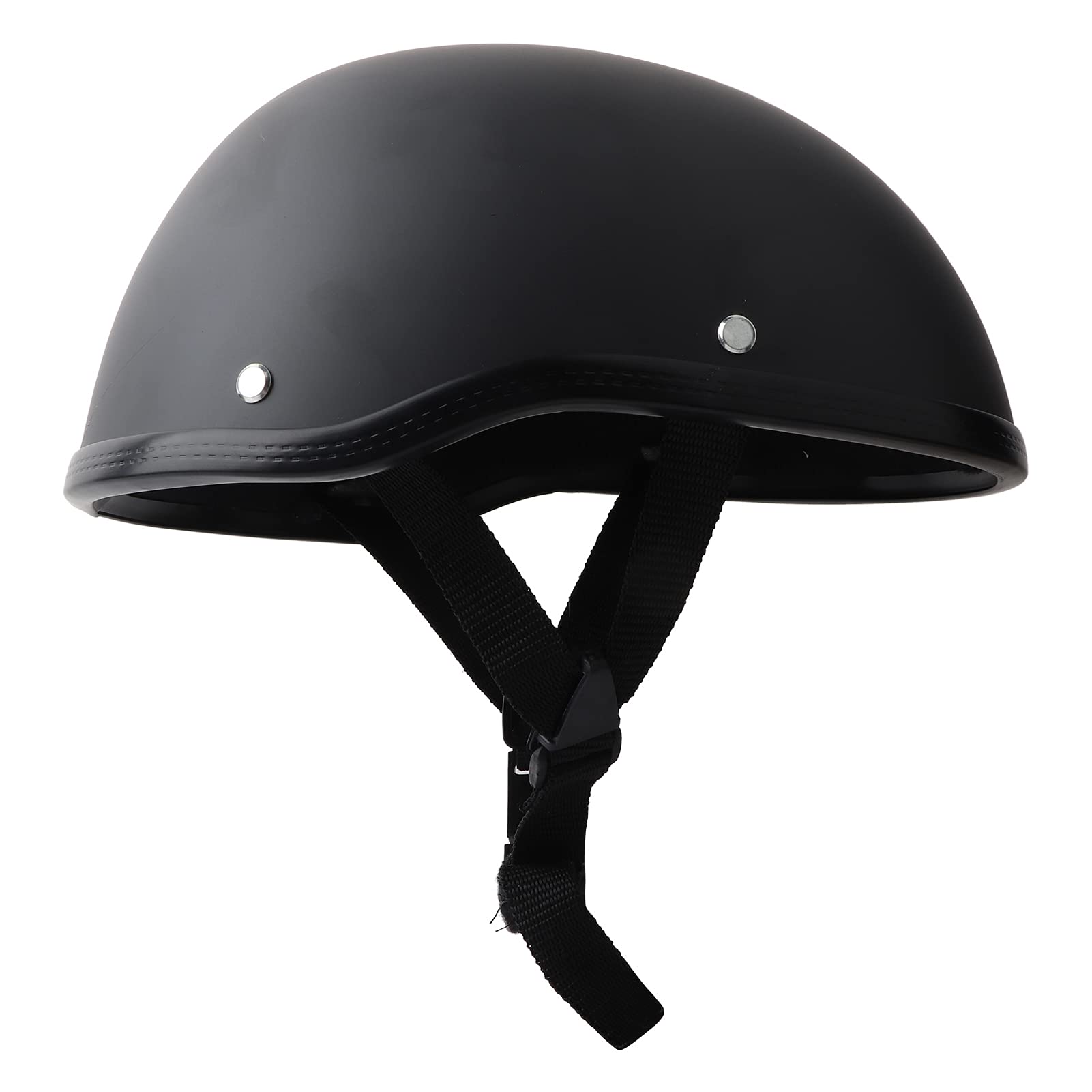 Belupai Motorradhelm, Half Skull Cap Halbhelm Exquisite Herren Retro Half Face Helm Mattschwarz, Retro Half Face Helm für Cruiser Scooter Chopper von belupai