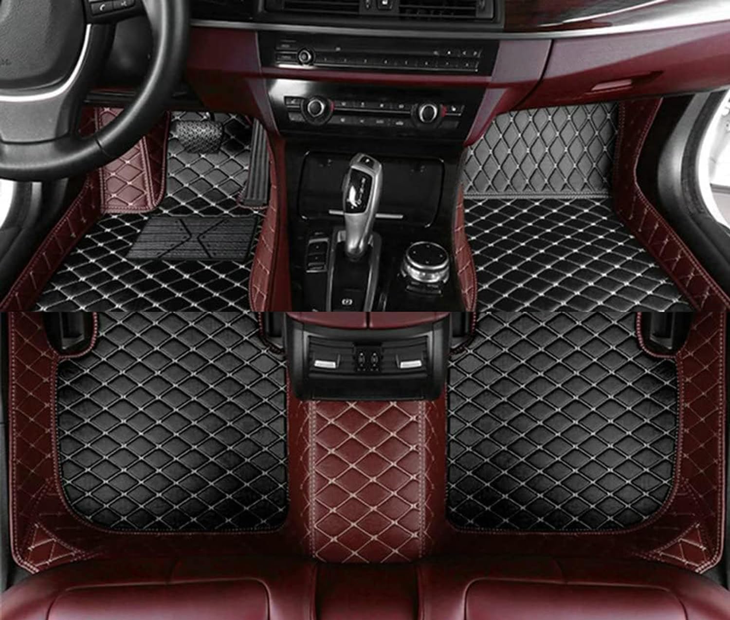 Auto Fußmatten Für Audi A8 Saloon D4 (5seats) SWB 2010-2017,rutschfest Fussmatten Vorne und Hinten Automatten Set,G/G Style von bengpaoni