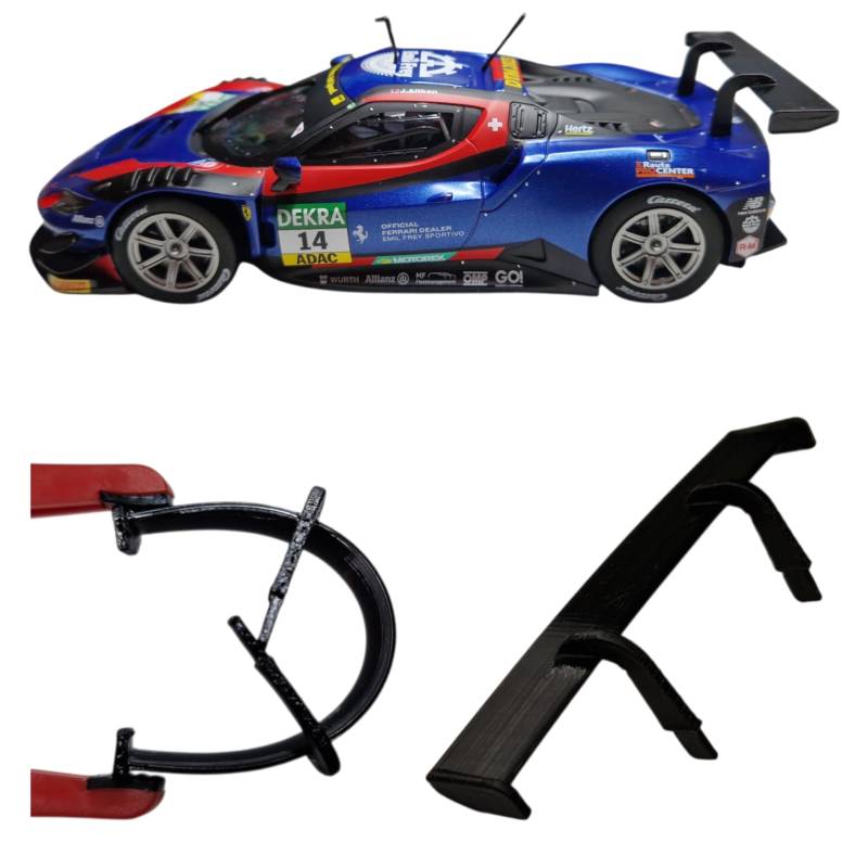 blackslot Flexibler Spoiler, Carrera Zubehör für 124 Ferrari 296 GT3, Carrera Bahn Zubehör, Tuning Kleinteil Ersatzteil von Blackslot