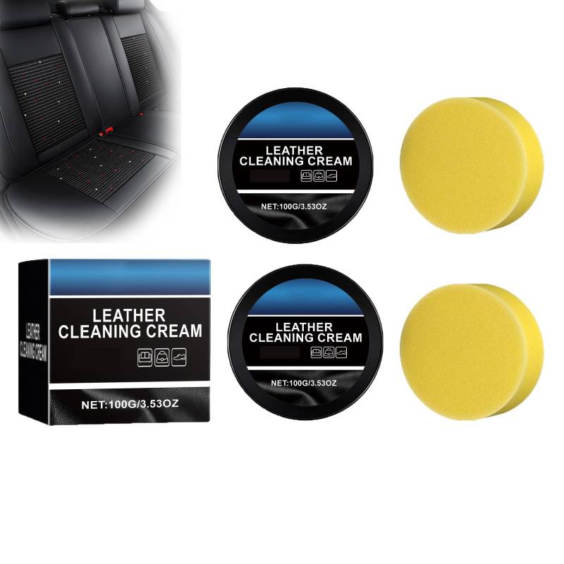 blmcoos Lederpflegecreme, Texassunny Autolederreiniger, Texassunny Lederreparaturcreme, Reinigungspaste für die Autoinnenraumpflege, Autoinnenraum-Reinigungssets, Lederautositzreiniger (2pcs) von blmcoos