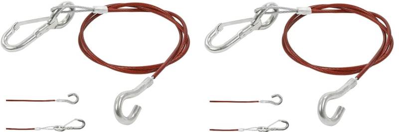 Set Brems - Abreißseil mit Gabelkopf, Haken oder Karabiner, 1 Meter Bremsseil Fangseil Sicherungsseil, Hollandöse - Hilfskupplung (2 Stück mit Karabiner und Haken) von blntackle76