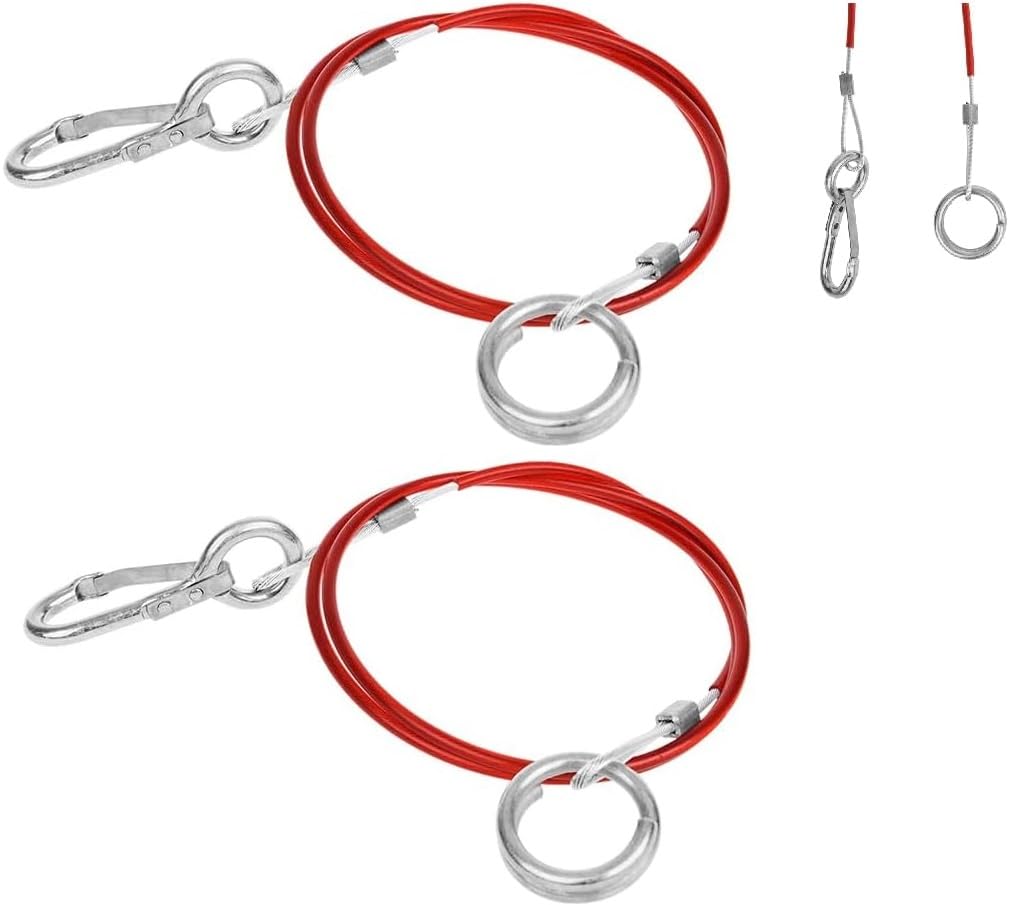 Set Brems - Abreißseil mit Gabelkopf, Haken oder Karabiner, 1 Meter Bremsseil Fangseil Sicherungsseil, Hollandöse - Hilfskupplung (2 Stück mit Ring und Karabiner) von blntackle76