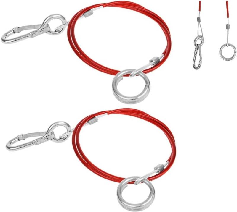 Set Brems - Abreißseil mit Gabelkopf, Haken oder Karabiner, 1 Meter Bremsseil Fangseil Sicherungsseil, Hollandöse - Hilfskupplung (2 Stück mit Ring und Karabiner) von blntackle76