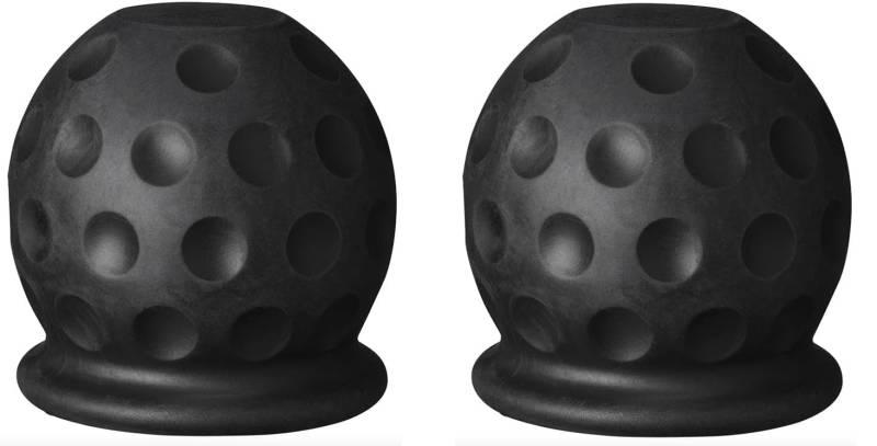 Set: Anhängerkupplung Abdeckung, 50 mm Gummi/Kunststoff Anhängerkupplung Schutzkappe Anhängerkupplung Kugelkopf für Anhänger PKW LKW RV (2 Stück Golfball schwarz) von blntackle76