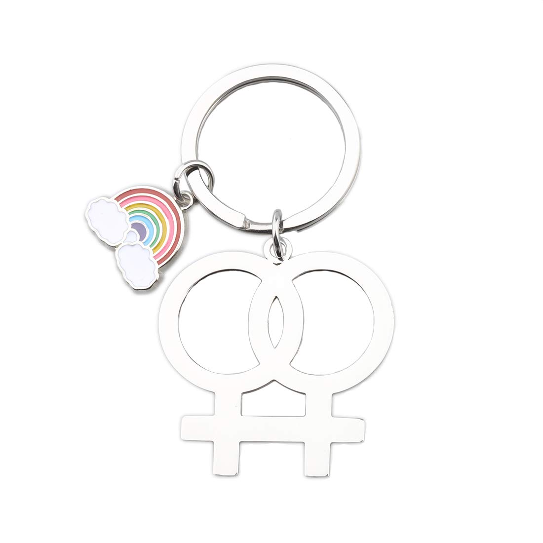 bobauna Weiblicher Gay Pride Regenbogen Schlüsselanhänger LGBT Lesben Geschenk, Weiblicher schwuler Schlüsselanhänger, 4cm * 3.9cm von bobauna