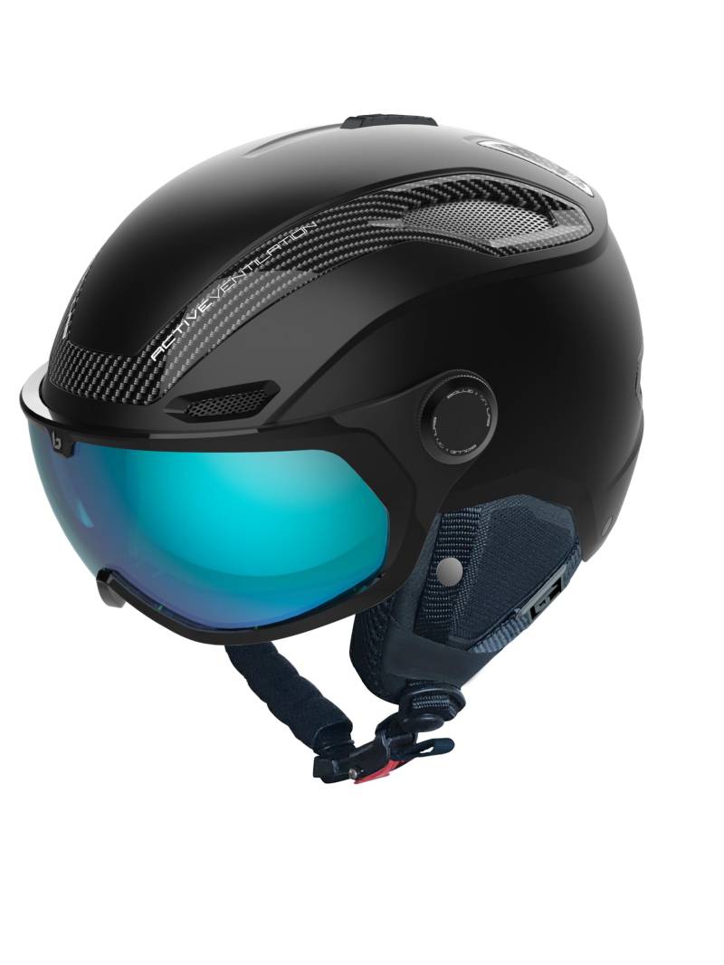 bollé V-Line Carbon Visor Snow Helmet - Matte Black (Phantom Blue) | Small von bollé