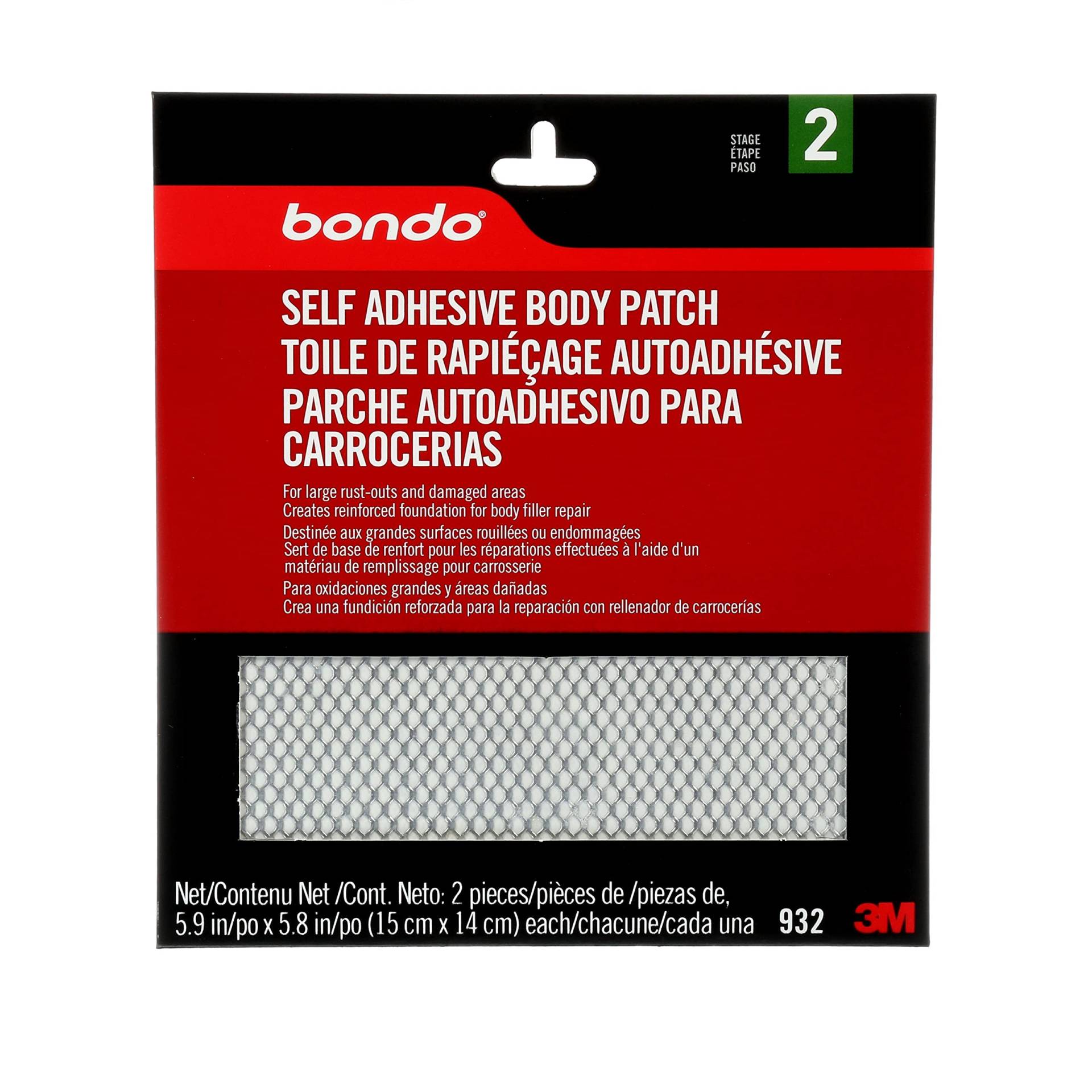 Bondo Körperpflaster selbstklebend für große Ausrostungen und beschädigte Stellen 2 Flicken 15,0 cm x 14,7 cm 2 Flicken von Bondo