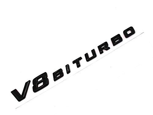 VmG-Store 3D Emblem V8 Biturbo Schriftzug Kunststoff mit Schaumstoff-Kleberückseite Badge (Schwarz Glanz) von boost-key.com