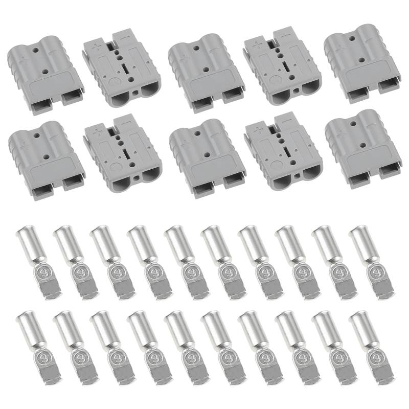 BOWAREPRO 10X Battery Connector Batterie Stromverbinder 50A 600V Anderson Powerpole Stecker mit 20 Kupferklemmenr Batterie Stromverbinder Quick Connection Plug für Anderson Powerpole von bowarepro