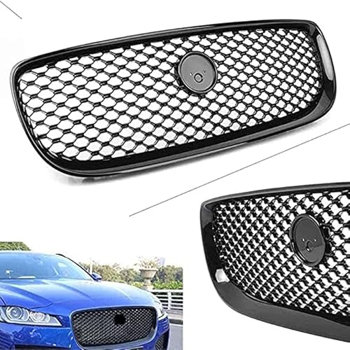 buhb Auto Kühlergrill für Jaguar XE 2015 2016 2017 2018, vorderer Stoßstangengrill, Auto Front Center Kühlergrills Frontstoßstange Mesh Grille Air Vent Grillblech Autozubehör von buhb