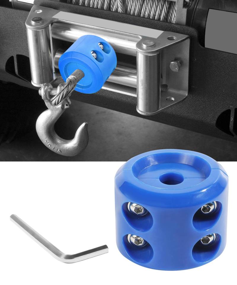 bylikeho Gummi-Windenstopper, Seilwinde, Seilschoner, Hakenstopper mit Inbusschlüssel, Autozubehör, Windenseil, Stoßdämpfer, saugfähiger Stopper (blau) von bylikeho