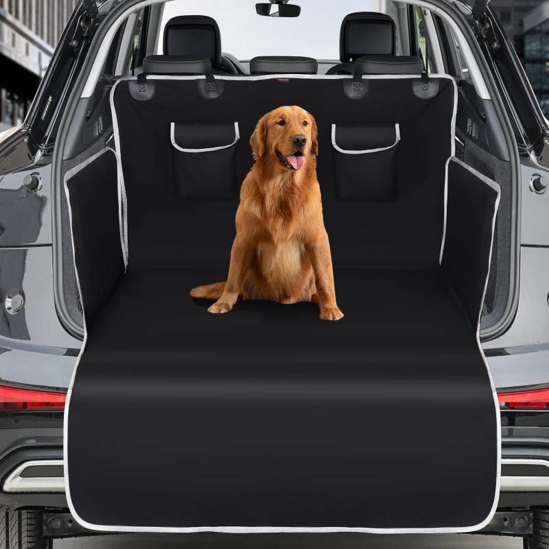 bytaoqipet Universal kofferraumschutz mit seitenschutz kofferraumschutz Hund. Hundekofferraumabdeckung. Waschbarer Kofferraumschutz mit Seitenschutz Geeignet für mittelgroße Kleinwagen105x185cm von bytaoqipet