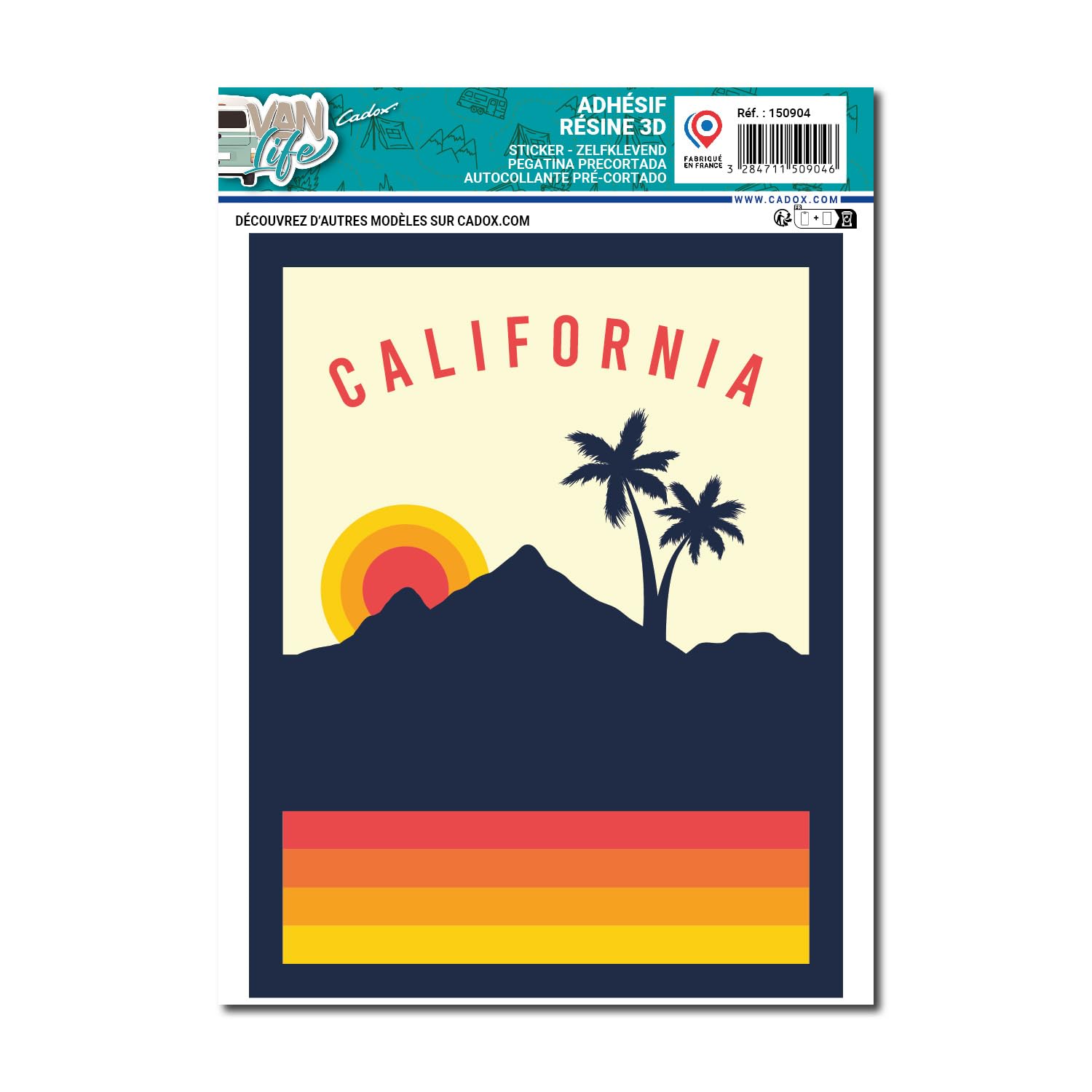 cadox - California Aufkleber, vorgeschnitten, selbstklebend, für Auto, Van, Koffer, Zubehör, 23,7 x 34 cm, UV- und waschbeständig von cadox