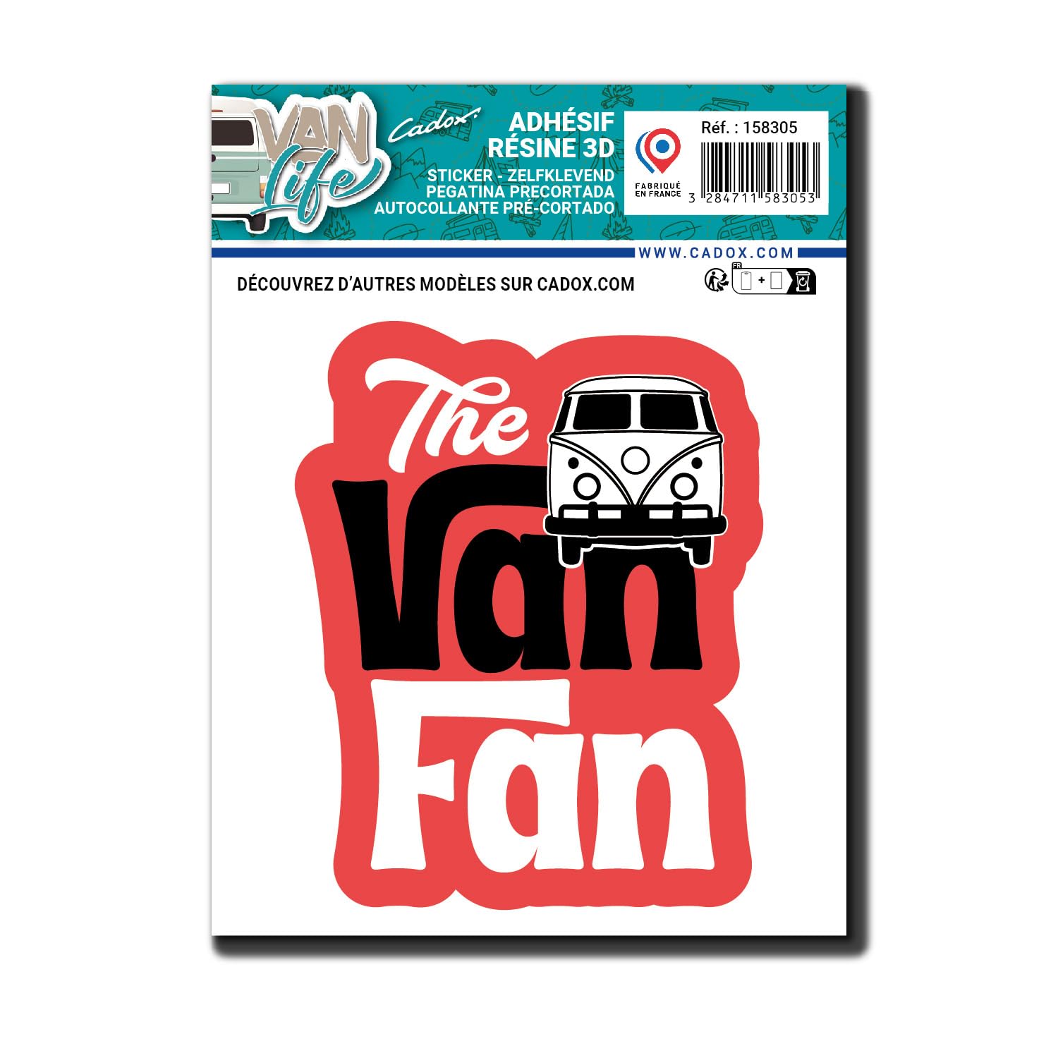 cadox - Ministicker Van Life Fan – Selbstklebende Dekoration für Auto, Van, Koffer, Zubehör – Farbe Rot – 9,5 x 12,5 cm – UV-beständig und waschbeständig von cadox