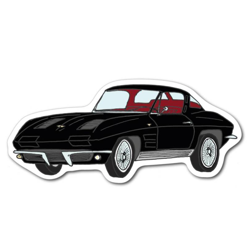 cadox - Vintage-Autoaufkleber – Selbstklebender Aufkleber – Chevrolet Corvette Sting Ray Split Window – Harz 3D – UV-beständig und waschbeständig – leicht abziehbar von cadox