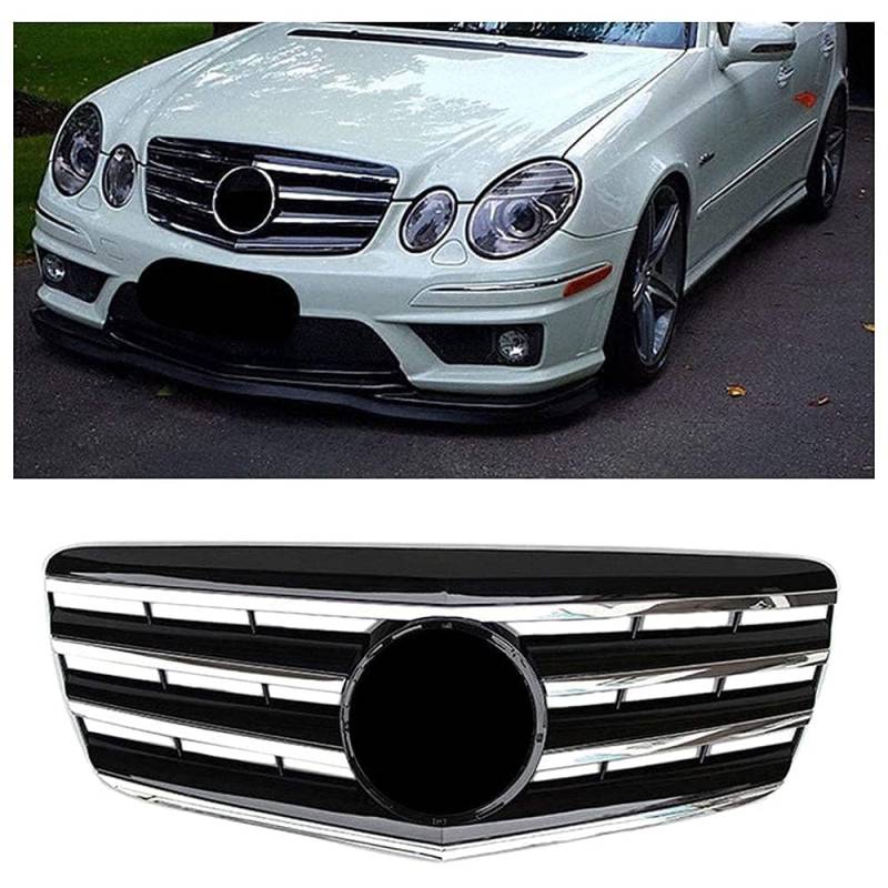 Frontgrill,kompatibel mit Mercedes- Benz E-Class W211 E320 E350 E500 2007 2008 2009,Frontstoßstange Sportgrill Kühlergrill von caits