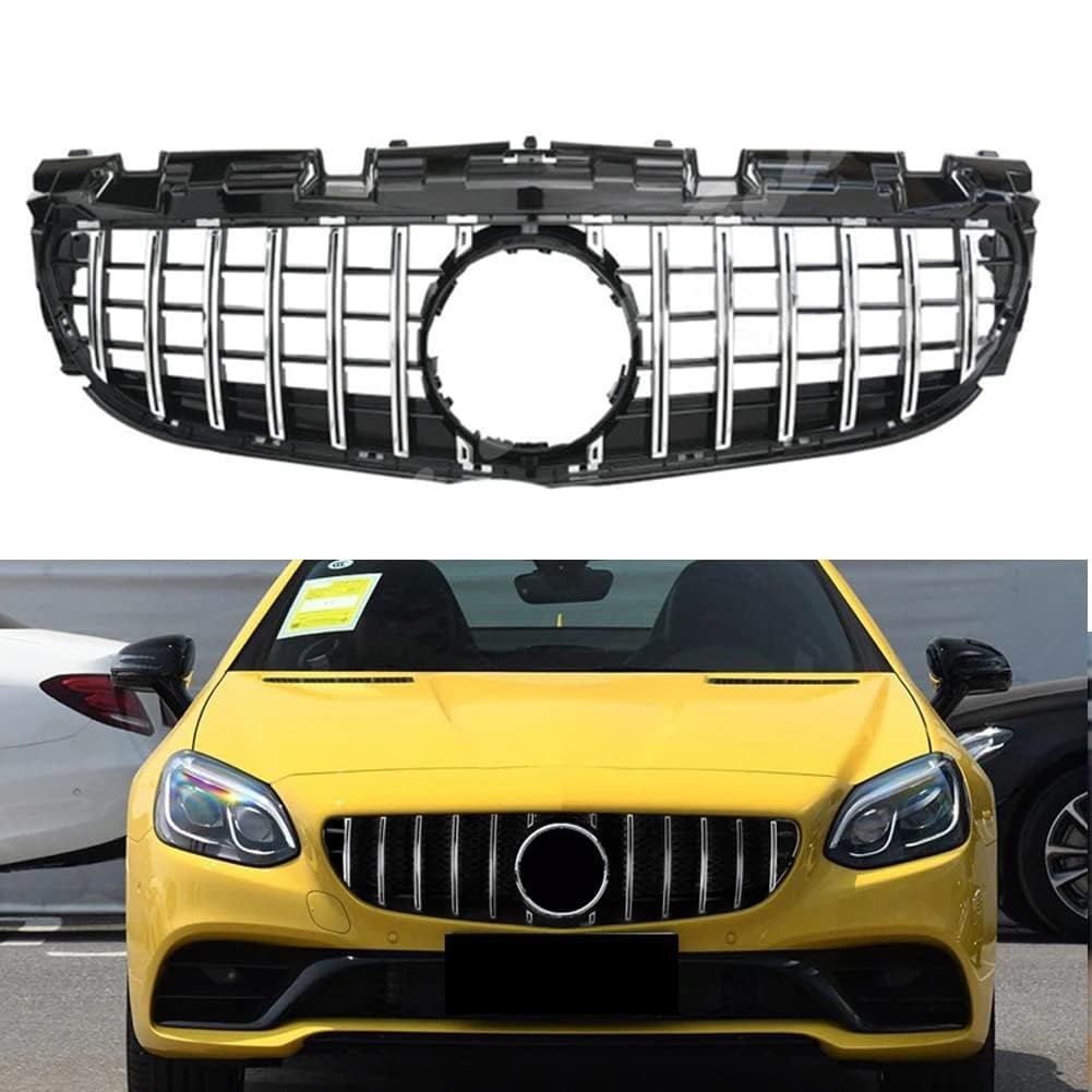 Frontgrill,kompatibel mit Mercedes-Benz SLC Class R172 2016 2017 2018 2019 2020,Frontstoßstange Sportgrill Kühlergrill,B von caits