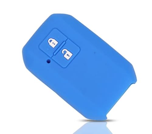 Schlüsselhülle kompatibel mit Suzuki Jimny Ignis Silikon Gummi 2 Tasten Keyless Smart Key Schlüsselanhänger Weiche Schutzhülle Auto Fernbedienung (Blau) von car passion