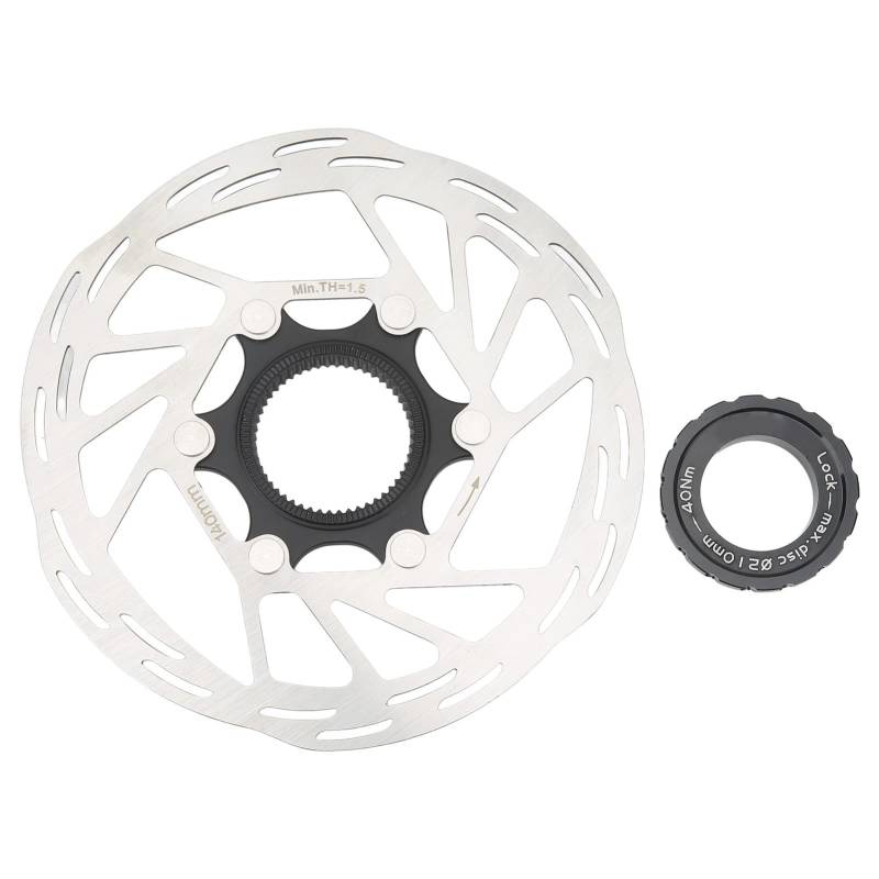 Fahrrad Scheibenbremse Rotor, 140mm Mountainbike Scheibenbremse Rotor Edelstahllegierung Hohlrad Centerlock Scheibenrotor für Radfahren von cardyven