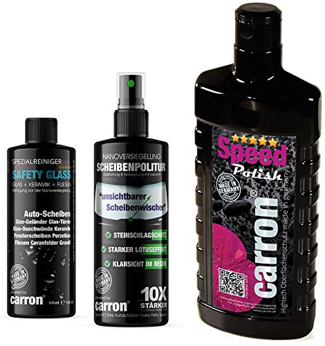 carron Nanopolitur Frontscheibe Nanoversiegelung + Speed Polish Autopolitur Original HotDeal Bundle Set von carron