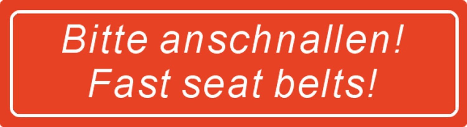 carstyling XXL Aufkleber Bitte anschnallen! Fasten seat Belts! rot 90 x 25 mm von carstyling XXL