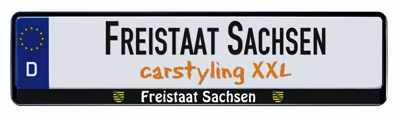 carstyling XXL Design Kennzeichenrahmen Bundesland Freistaat Sachsen 1 Stück von carstyling XXL