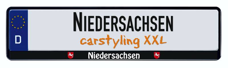 carstyling XXL Design Kennzeichenrahmen Bundesland Niedersachsen 1 Stück von carstyling XXL