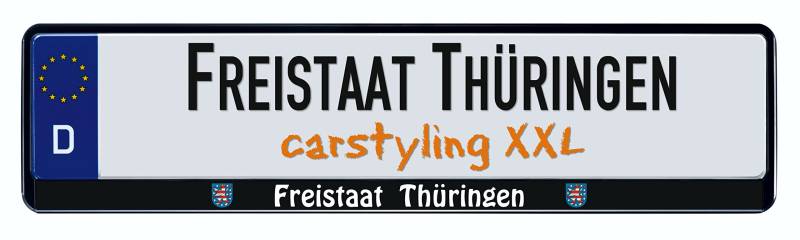 carstyling XXL Design Kennzeichenrahmen Bundesland Freistaat Thüringen 2 Stück von carstyling XXL