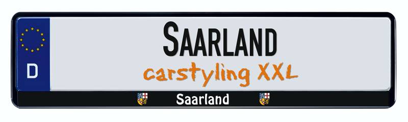 carstyling XXL Design Kennzeichenrahmen Bundesland Saarland 1 Stück von carstyling XXL