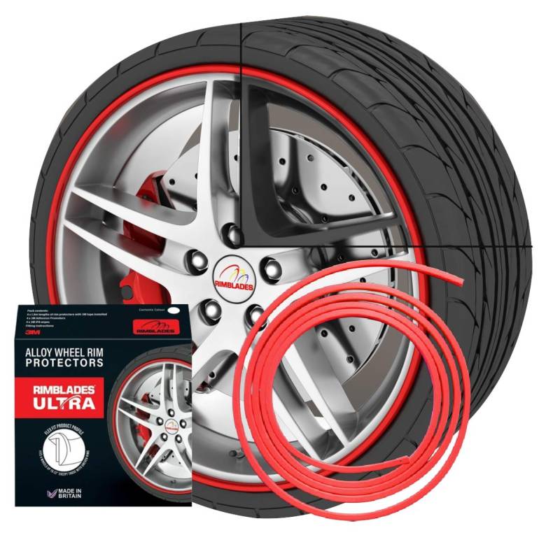 Rimblades Original NEU 2024 - Farbe: rot- Premium Felgenschutz und Styling für Alufelgen bis 24'' ~~~~~ schneller Versand innerhalb 24 Stunden ~~~~ von carstyling XXL